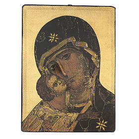 Virgin of Tenderness, printing on wood, 65x50 cm