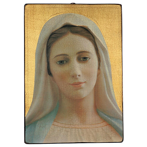 Our Lady of Medjugorje printed picture with cracked finish 27x19 in 1