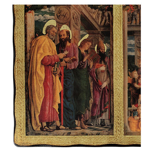 Print painting Mantegna Triptych on wood 43x70 cm 3