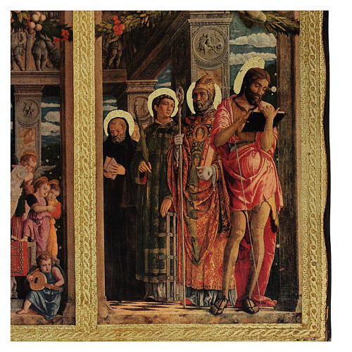 Print painting Mantegna Triptych on wood 43x70 cm 4