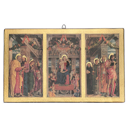 Cadre Triptyque Mantegna impression sur bois 45x70 cm 1
