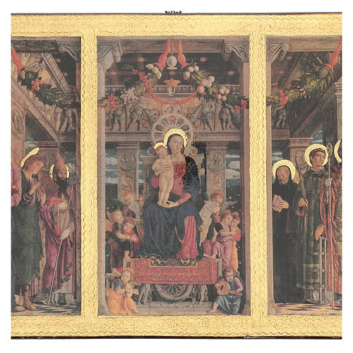 Quadro Trittico Mantegna stampa su legno 45x70 cm 2