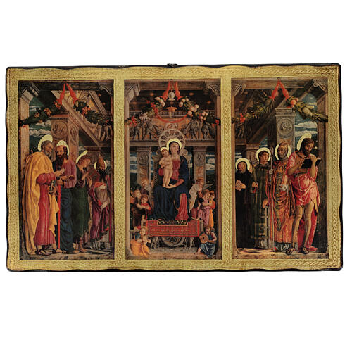 Quadro Trittico Mantegna stampa su legno 45x70 cm 1