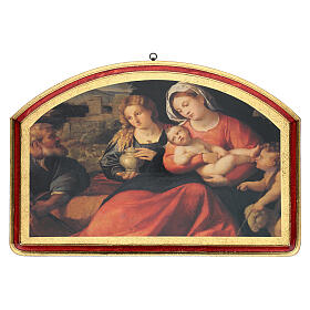Wooden print of Sacred Family with Young Saint John 40x60 cm