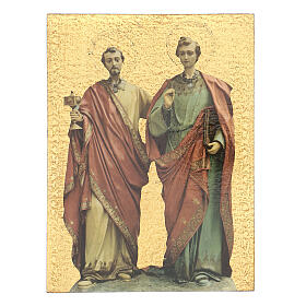 Wooden print painting of Saints 20x25 cm.