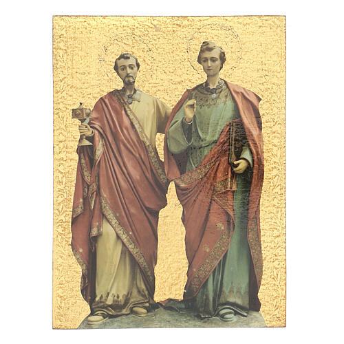 Wooden print painting of Saints 20x25 cm. 1