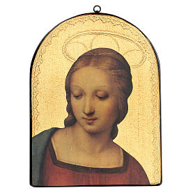 Cuadro impresa madera Virgen del Jilguero 35x25 cm