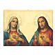 Immaculate Heart of Mary and Sacred Heart of Jesus wood print image 35x25 cm s1