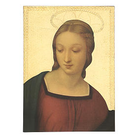 Quadro stampa su legno Madonna del Cardellino 35x25 cm