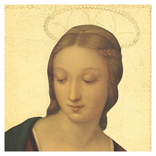Quadro stampa su legno Madonna del Cardellino 35x25 cm 2