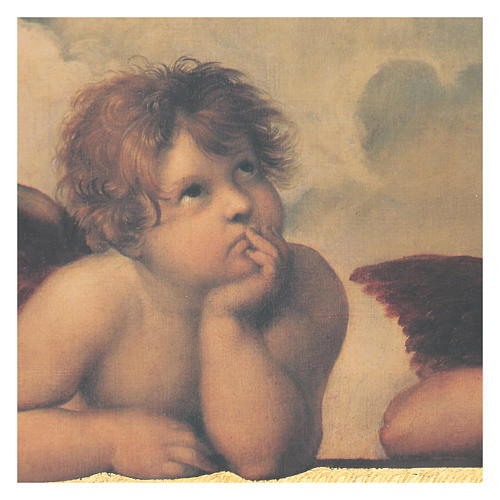 Impression sur bois anges Raphaël avec encadrement 25x50 cm 2