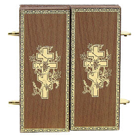 Triptyque russe Sainte Vierge avec lys 9,5x5,5 cm s4
