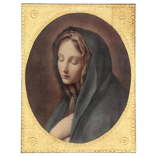 Quadro stampa legno Addolorata di Carlo Dolci 30x25 1