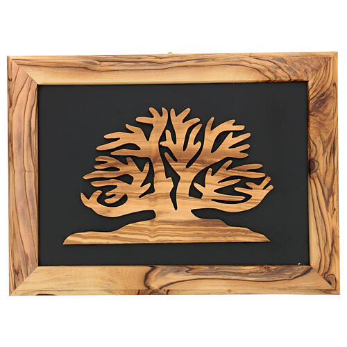 Tree of life with frame, olivewood, Palestine, 18x25 cm 1
