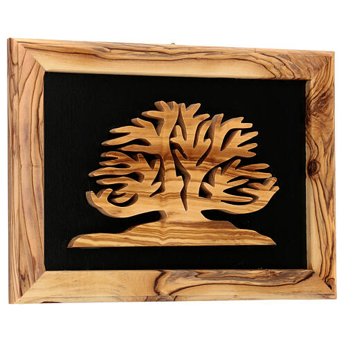 Tree of life with frame, olivewood, Palestine, 18x25 cm 3