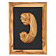 Cornice Maria rilievo legno ulivo Betlemme 25x18 cm s1