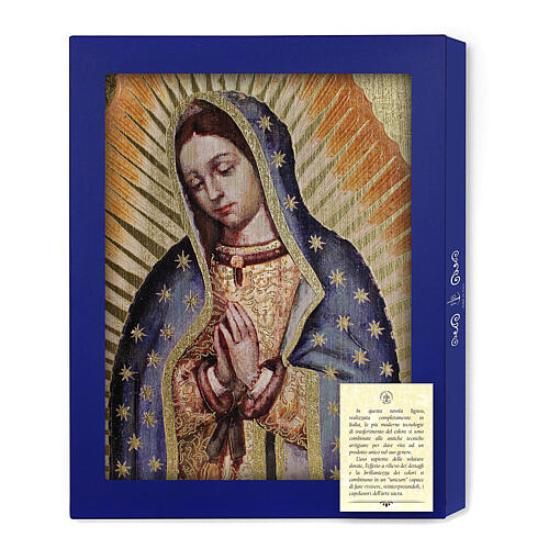 Tavola Lignea Madonna Guadalupe Scatola Regalo 25x20 cm 3