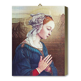 Tableau bois Vierge à l'Enfant de Lippi avec boîte cadeau 25x20 cm