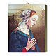 Placa madeira estampa Madonna de Lipppi com caixa para presente 25x20 cm s1
