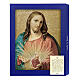 Sacred Heart of Jesus icon by Batoni wooden panel gift box 25x20 cm s3