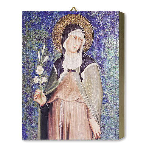 Holztafel, Heilige Klara nach Simone Martini – 25 x 19,7 x 2 cm, mit Geschenkbox 1