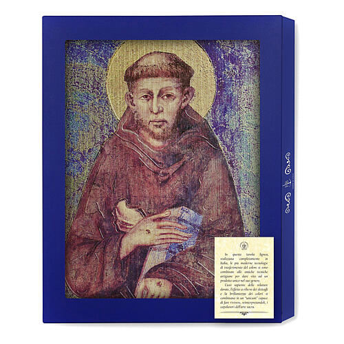 Tableau en bois Saint François de Cimabue boîte cadeau 25x20 cm 3