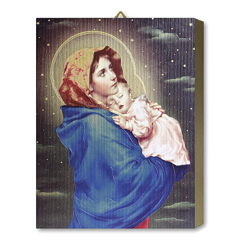 Tableau en bois Madonnina de Ferruzzi boîte cadeau 25x20 cm 1