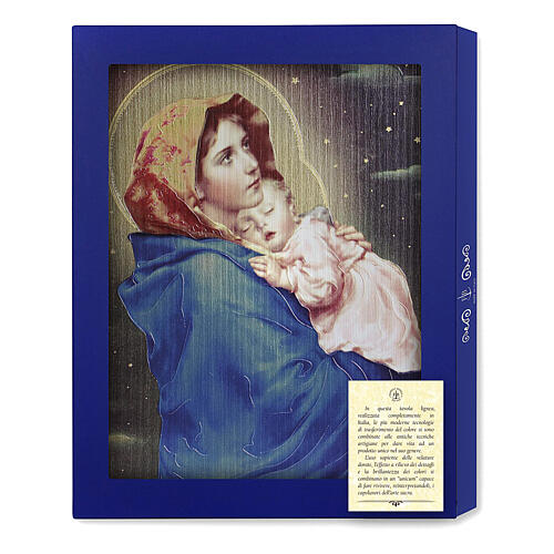 Tableau en bois Madonnina de Ferruzzi boîte cadeau 25x20 cm 3