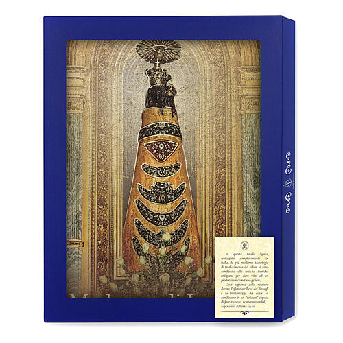 Tabla de Madera Icono Virgen Loreto Caja Regalo 25x20 cm 3