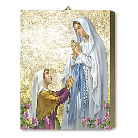 Obraz na desce drewnianej Objawienie Matki Boskiej z Lourdes, 25x20 cm