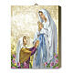 Placa madeira Aparição de Lourdes com Bernadette caixa para presente 25x20 cm s1