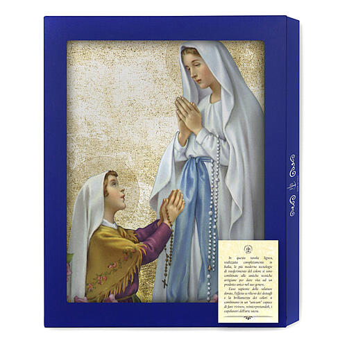 Tableau en bois Apparition de Fatima boîte cadeau 25x20 cm 3