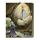 Wood board printing with gift box, Apparition of Our Lady of Lourdes in the cave, 25x20 s1