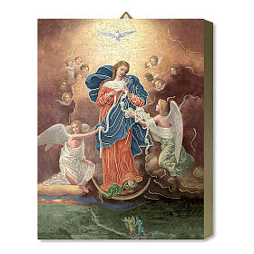 Wood board Icon, Mary Untier of Knots, gift box, 25x20 cm