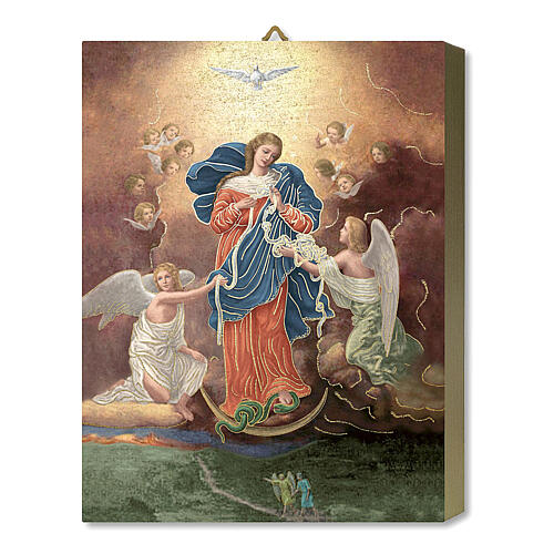 Wood board Icon, Mary Untier of Knots, gift box, 25x20 cm 1
