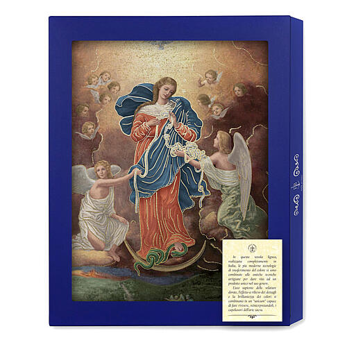 Wood board Icon, Mary Untier of Knots, gift box, 25x20 cm 3
