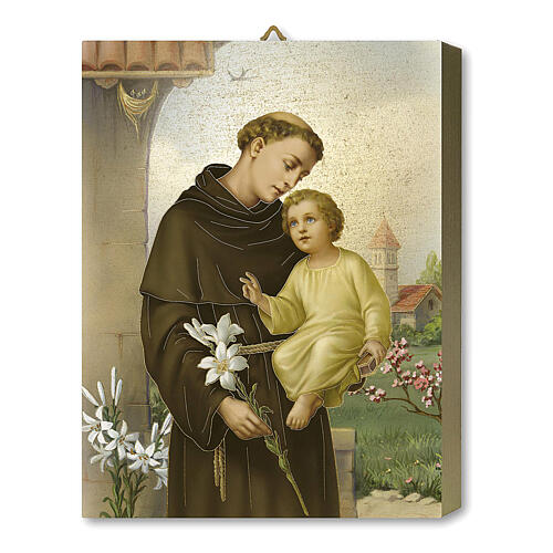 Holztafel, Heiliger Antonius von Padua – 25 x 19,7 x 2 cm, mit Geschenkbox 1
