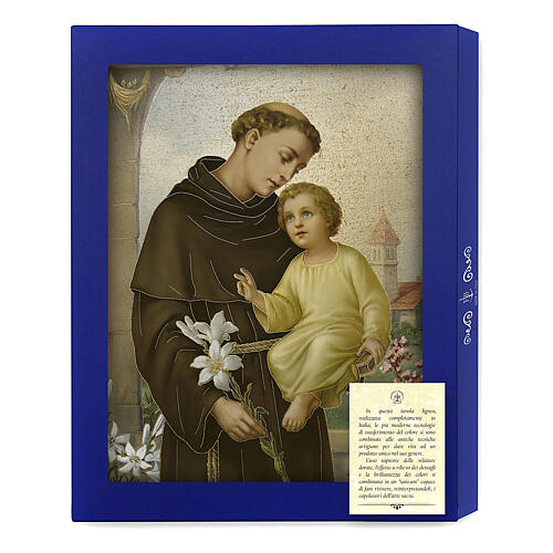 Holztafel, Heiliger Antonius von Padua – 25 x 19,7 x 2 cm, mit Geschenkbox 3