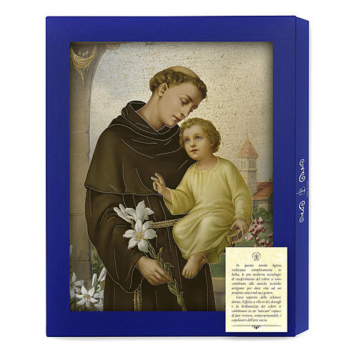 Saint Anthony of Padua Wooden Icon Gift Box 25x20 cm 3