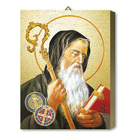 Wood board Icon, Saint Benedict, gift box, 25x20 cm