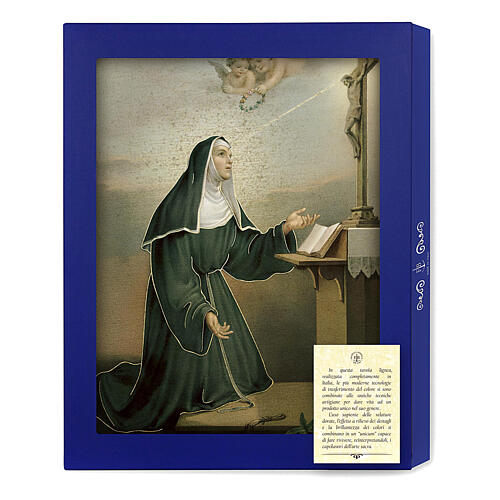 Holztafel, Heilige Rita von Cascia – 25 x 19,7 x 2 cm, mit Geschenkbox 3