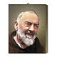 Saint Pio of Pietrelcina, wood board icon with gift box, 25x20 cm s1
