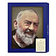 Saint Pio de Pietrelcina tableau en bois avec boîte cadeau 25x20 cm s3