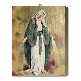 Our Lady of the Miraculous Medal, wood board icon with gift box, 25x20 cm