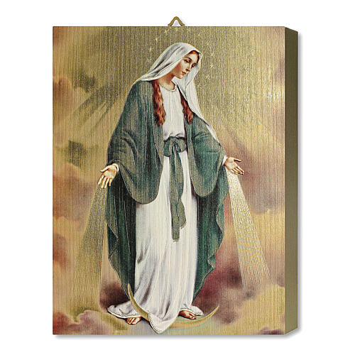 Tavola Lignea Icona Madonna Miracolosa Scatola Regalo 25x20 cm 1