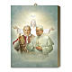 Tableau bois Saints Papes Jean-Paul II Paul VI et Jean XXIII avec boîte cadeau 25x20 cm s1