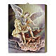 Saint Michel Archange tableau en bois boîte cadeau 25x20 cm s1