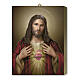 Wood board icon with gift box, Sacred Heart of Jesus, 25x20 cm s1