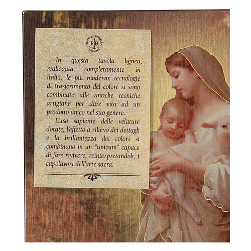 Wood board icon with gift box, Our Lady of Divine Innocence, 25x20 cm 4