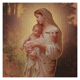 Notre-Dame de la Divine Innocence tableau en bois boîte cadeau 25x20 cm
